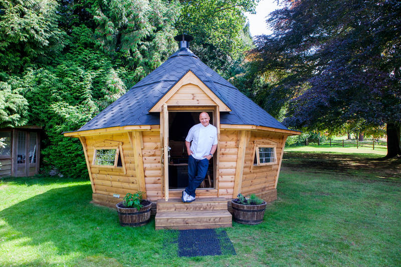 Aldo Zilli outside his BBQ hut