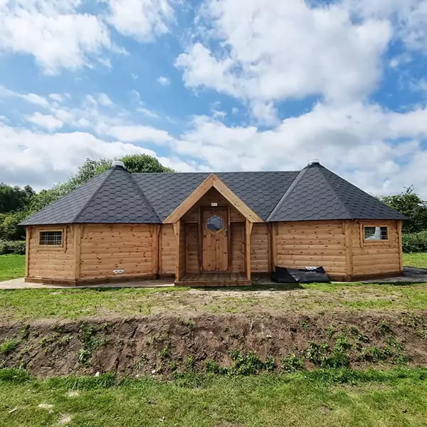 large joined Happy Homestead Eco Nursery Forest School Outdoor Wooden Cabin