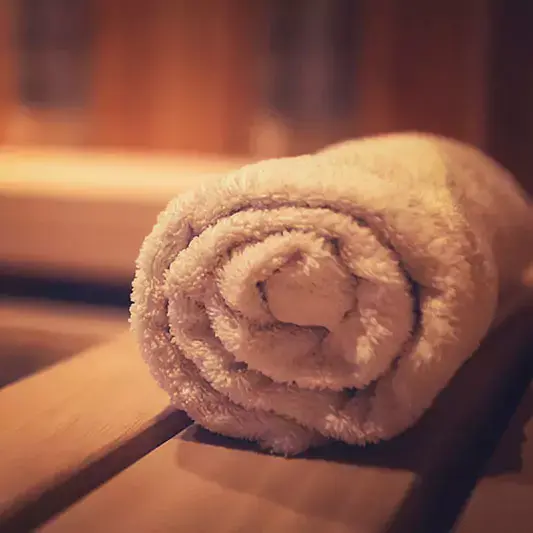 towel in sauna