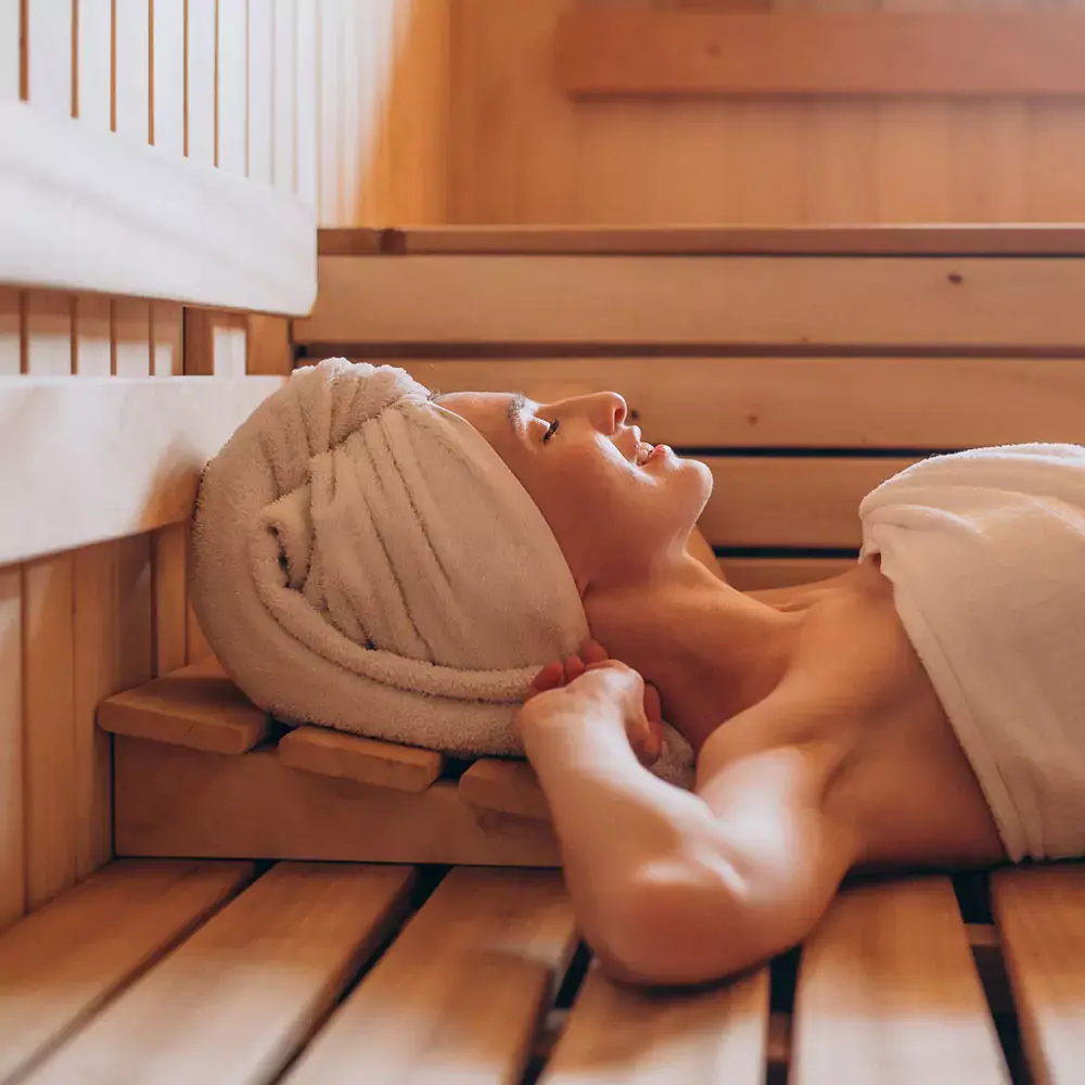 lady in a sauna