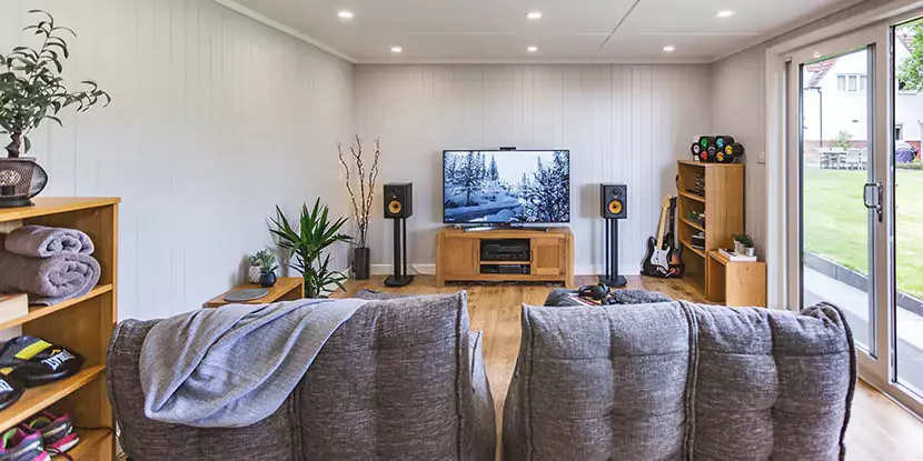 garden cinema room interior 