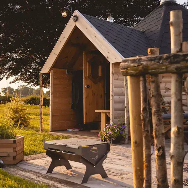 timber glamping hut